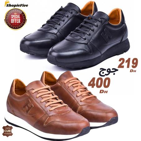 حذاء بني من الجلد الطبيعي عالي الجودة