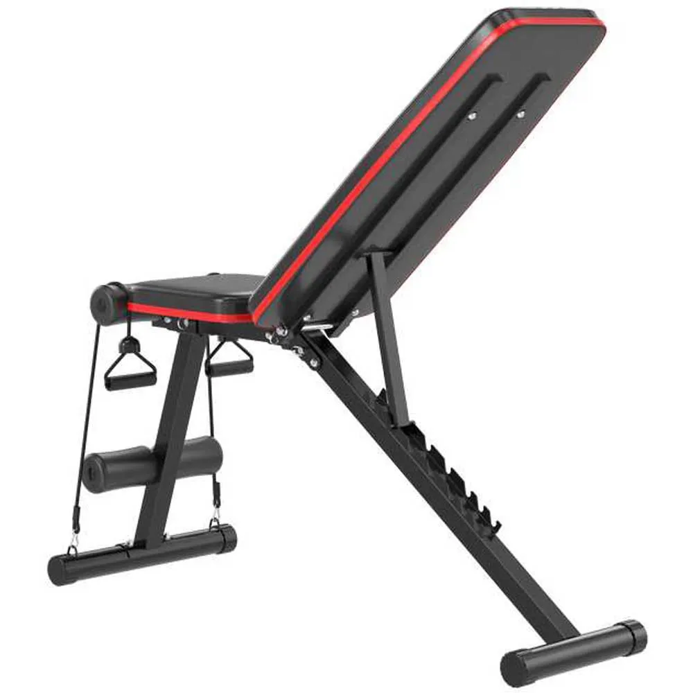 banc de musculation réglable noir avec élastique