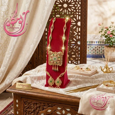 طقم "لمكون" الفاخر – تحفة ذهبية بلمسات تراثية أصيلة وصف المنتج:
