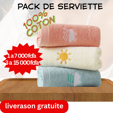 pack de serviette en coton