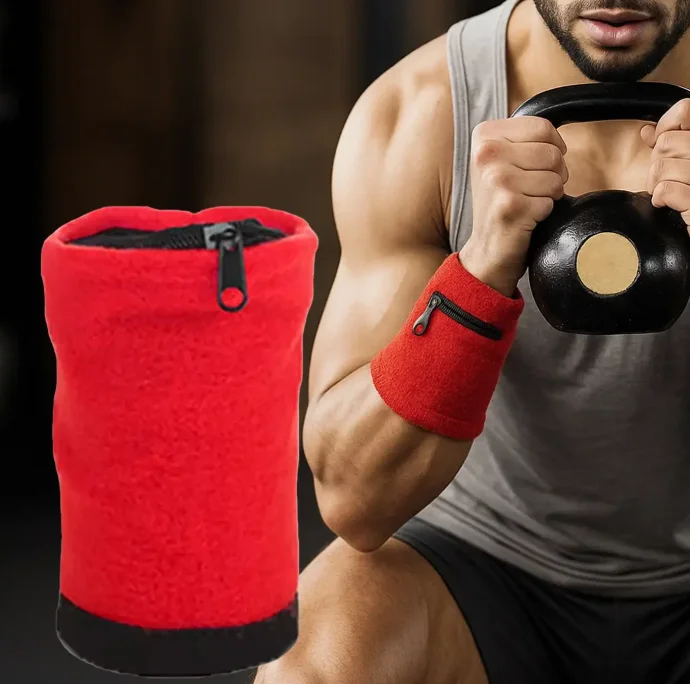 سوار معصم متعدد الاستخدامات بجيب مخفي – مثالي لكمال الأجسام والأنشطة الخارجية