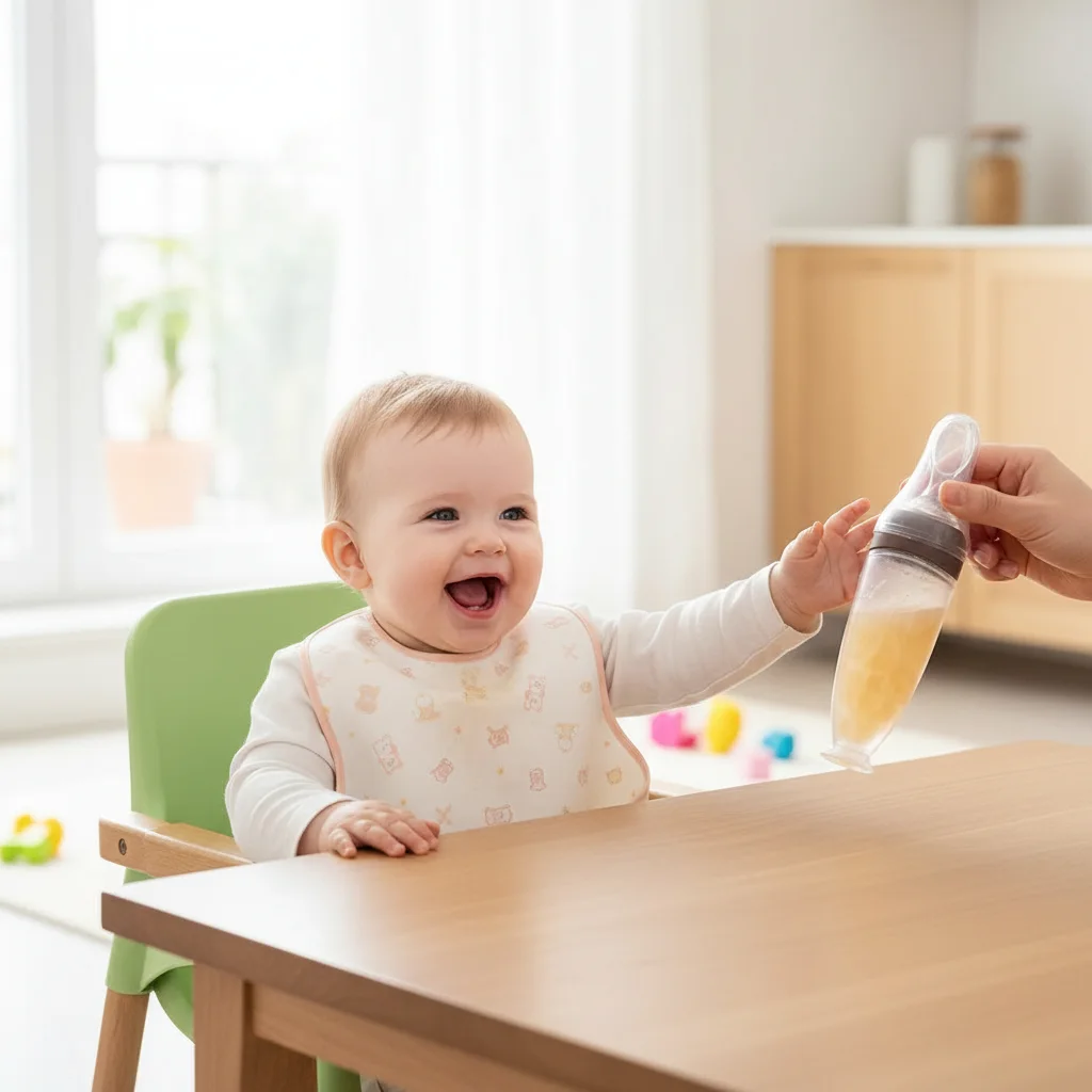 ملعقة تغذية للأطفال : سيليكون آمن وراحة في كل وجبة