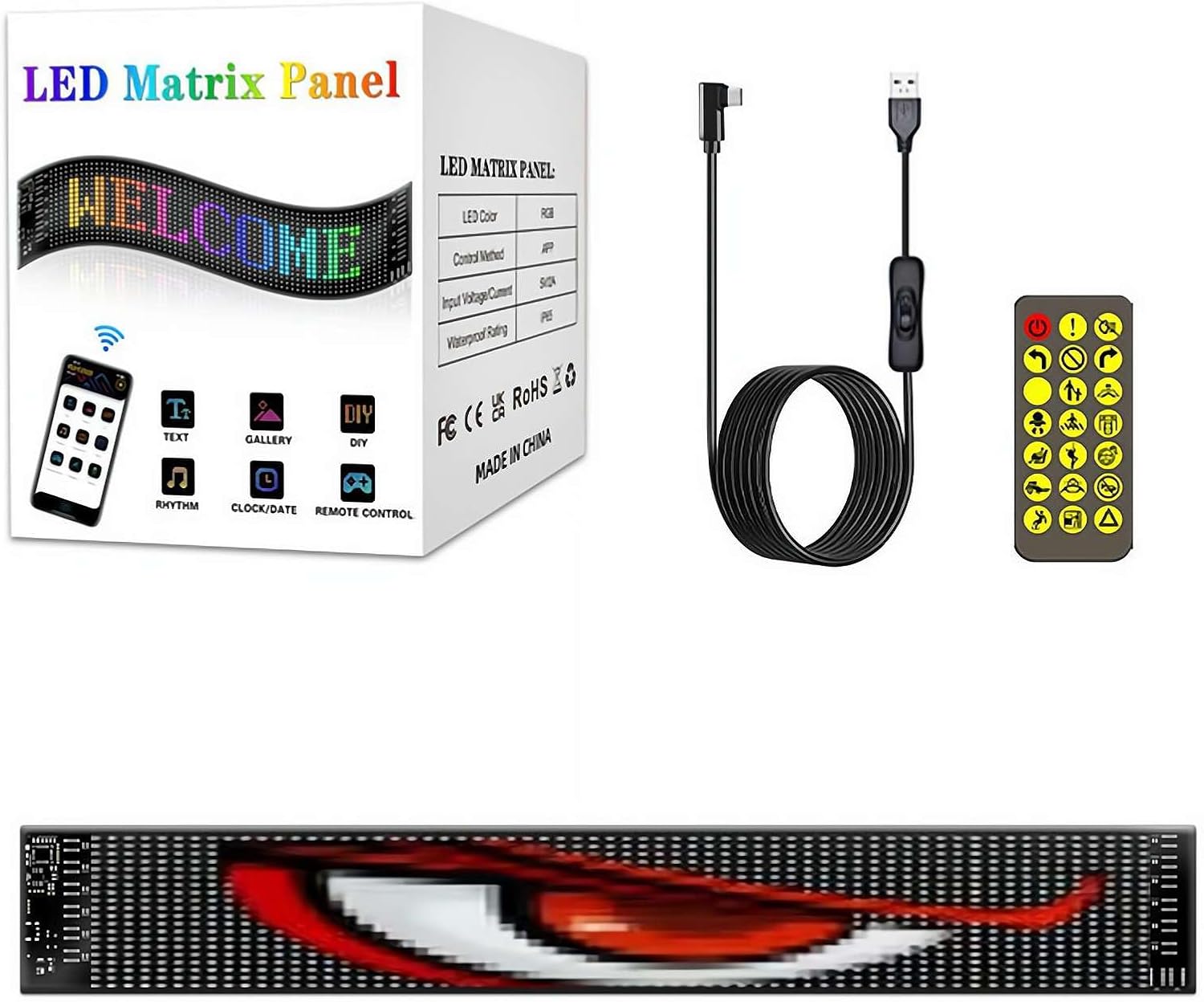 لوحة LED إعلانية مضيئة ومتعددة الاستخدامات لوحة عرض LED متحركة وقابلة للبرمجة، مثالية للسيارات، الشاحنات، المحال التجارية، أو أي نشاط يحتاج إلى لفت الانتباه