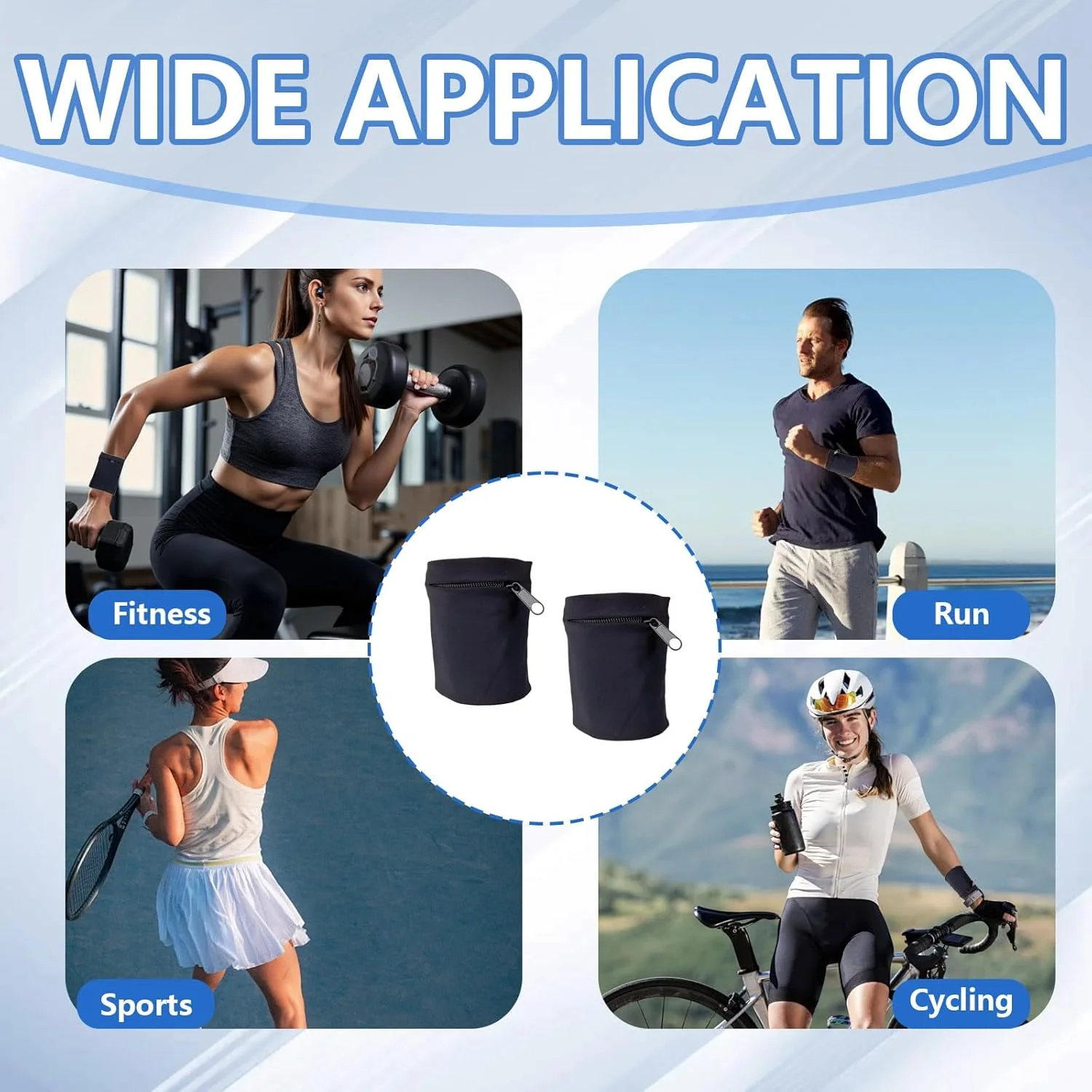 سوار معصم متعدد الاستخدامات بجيب مخفي – مثالي لكمال الأجسام والأنشطة الخارجية