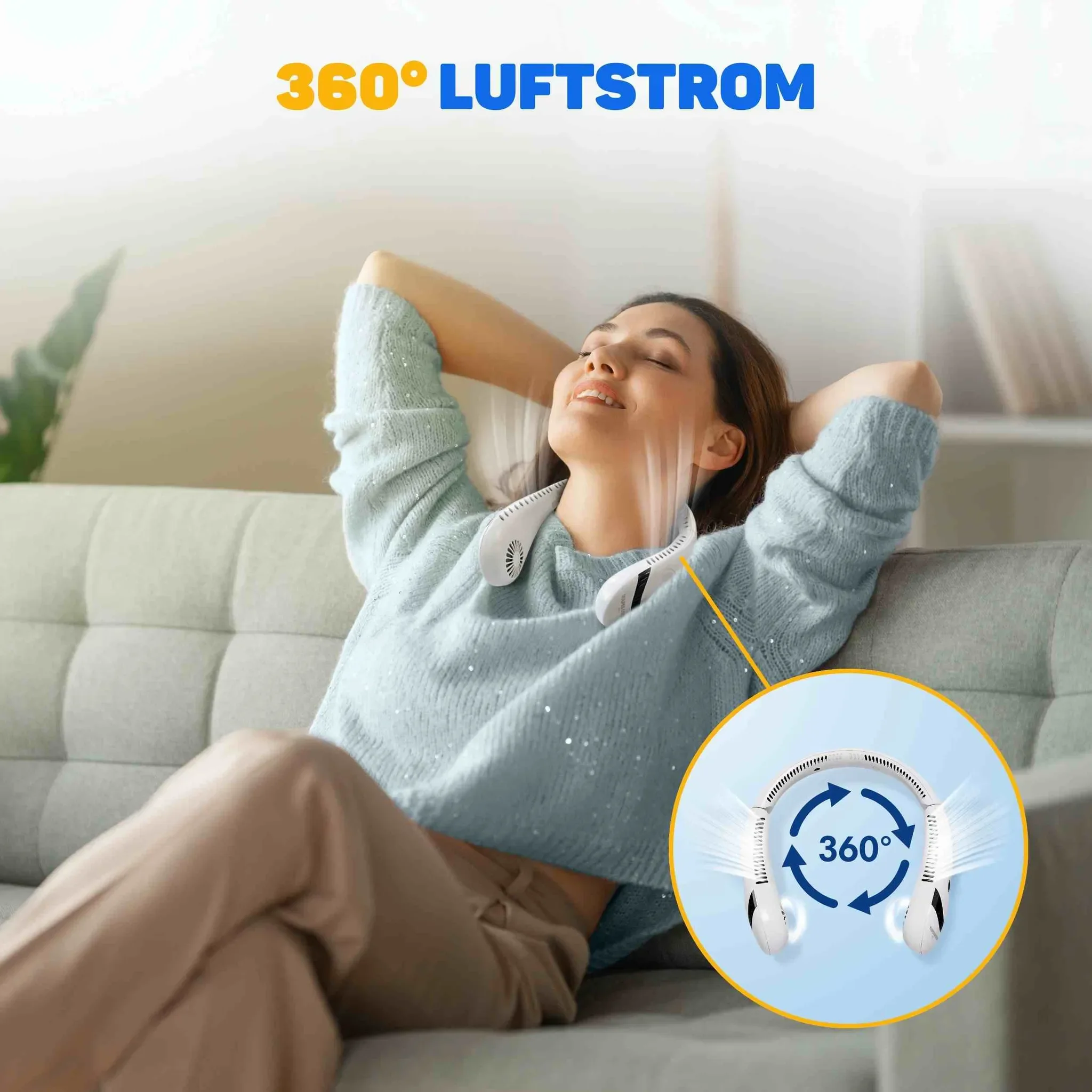 مروحة الرقبة القابلة للطي مبتكرة مصممة لتوفير الراحة والتبريد الشخصي، خاصة في الأيام الحارة أو في الأماكن المغلقة ذات التهوية الضعيفة