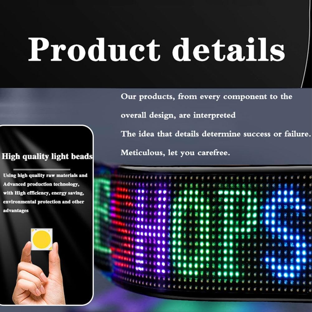 لوحة LED إعلانية مضيئة ومتعددة الاستخدامات لوحة عرض LED متحركة وقابلة للبرمجة، مثالية للسيارات، الشاحنات، المحال التجارية، أو أي نشاط يحتاج إلى لفت الانتباه