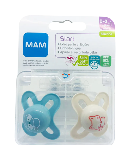 Lot de 2 sucettes Mam naissance en silicone