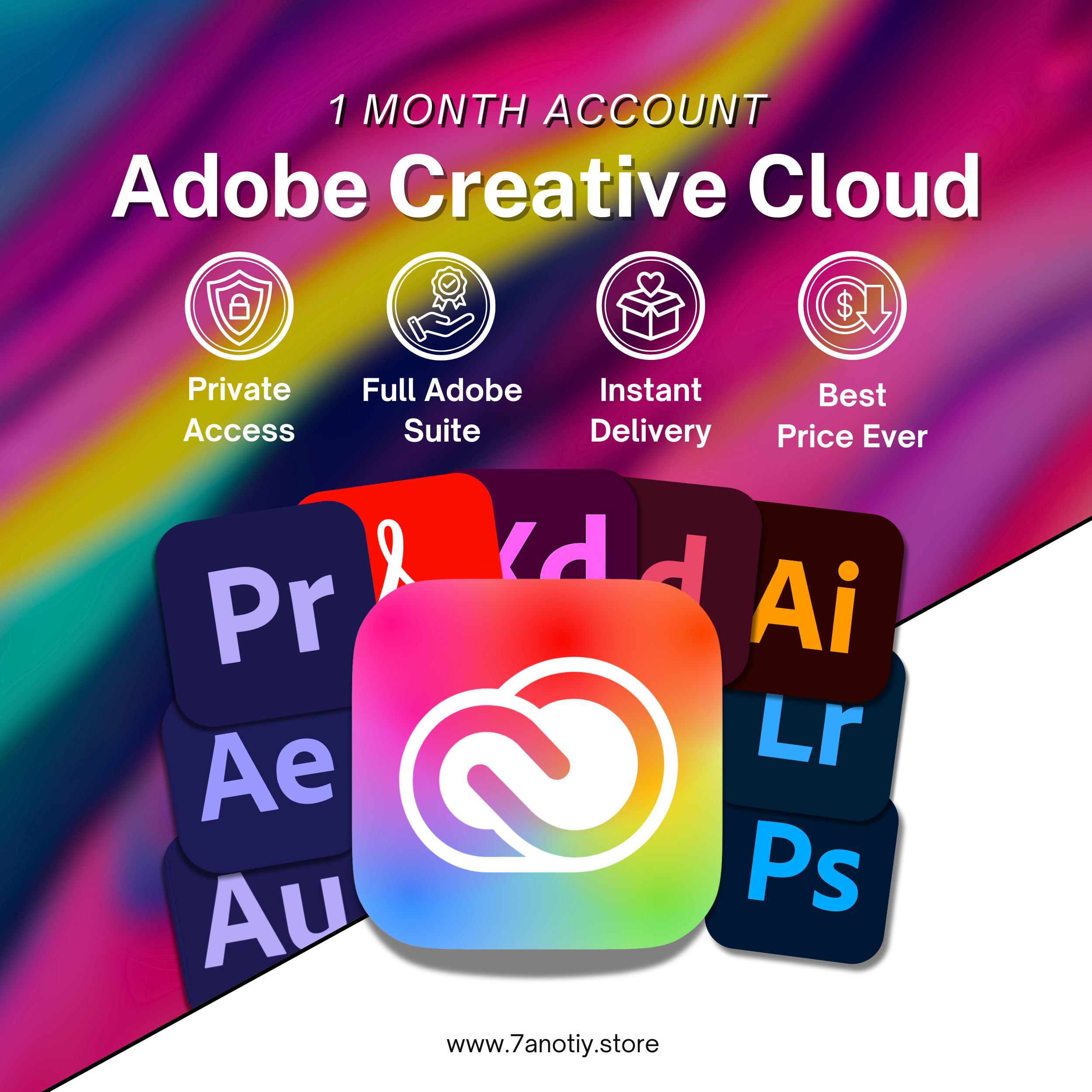 🎨 Adobe Creative Cloud - حساب شهر واحد بـ 29 درهم فقط! 🔥