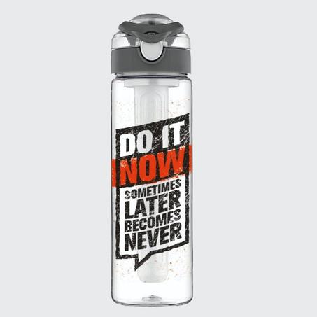 Gourde RENGA 630ml (TRITAN) Saga avec tube de glace grise BPA FREE