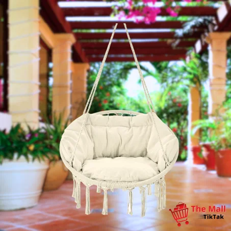 chaise balançoire avec coussin