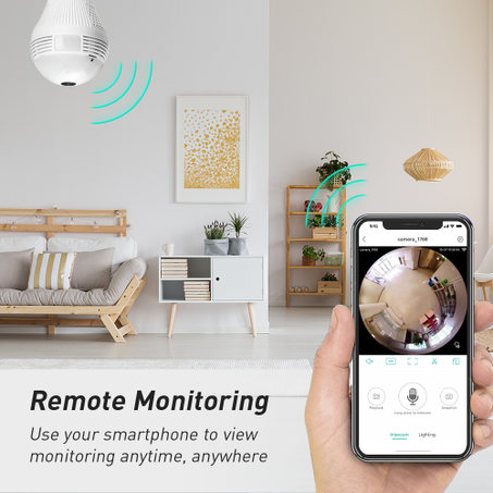 Caméra WiFi Lampe 360° Full HD