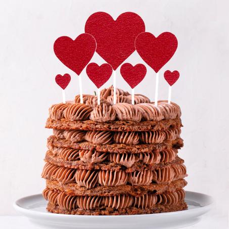 Cakes toppers cœurs brillants (x7)