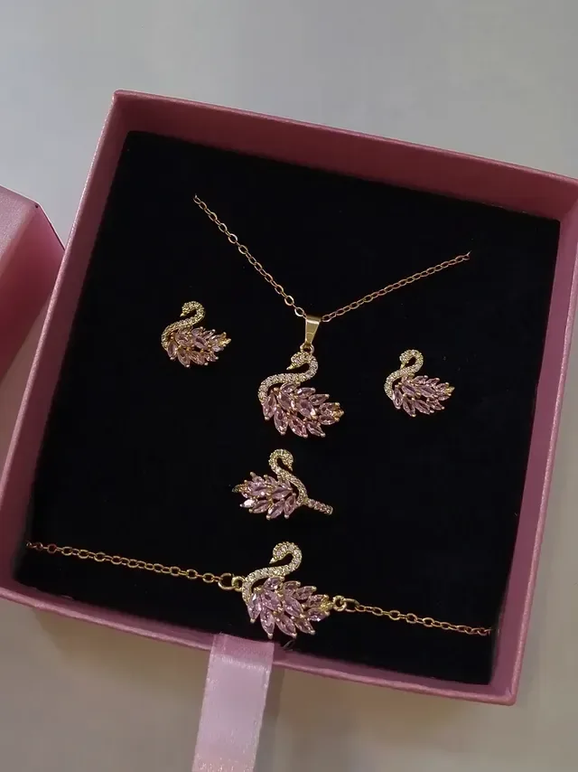 Parure swan en acier inoxydable ✨🦢🩷