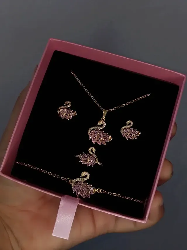 Parure swan en acier inoxydable ✨🦢🩷
