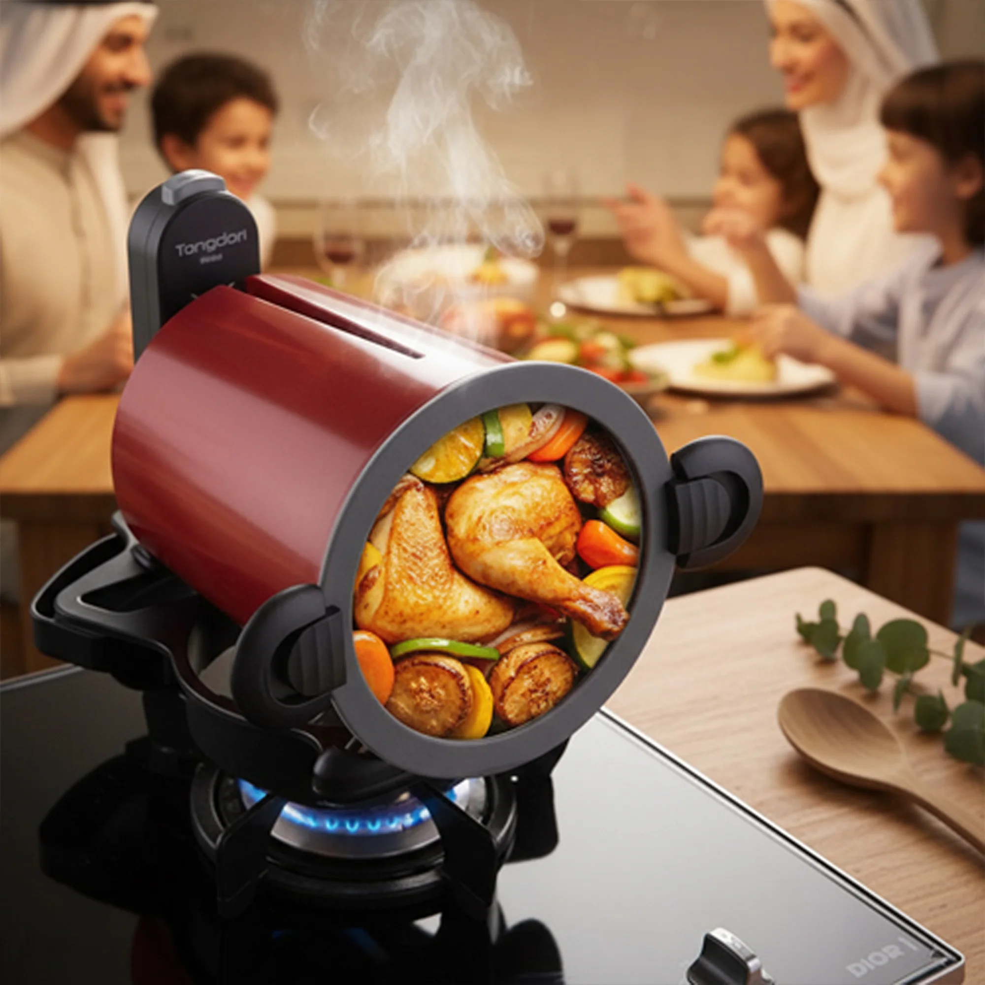 الة طهي و قدر المندى اوتوماتيكية متعددة الوظائف 6 دورات في الدقيقة