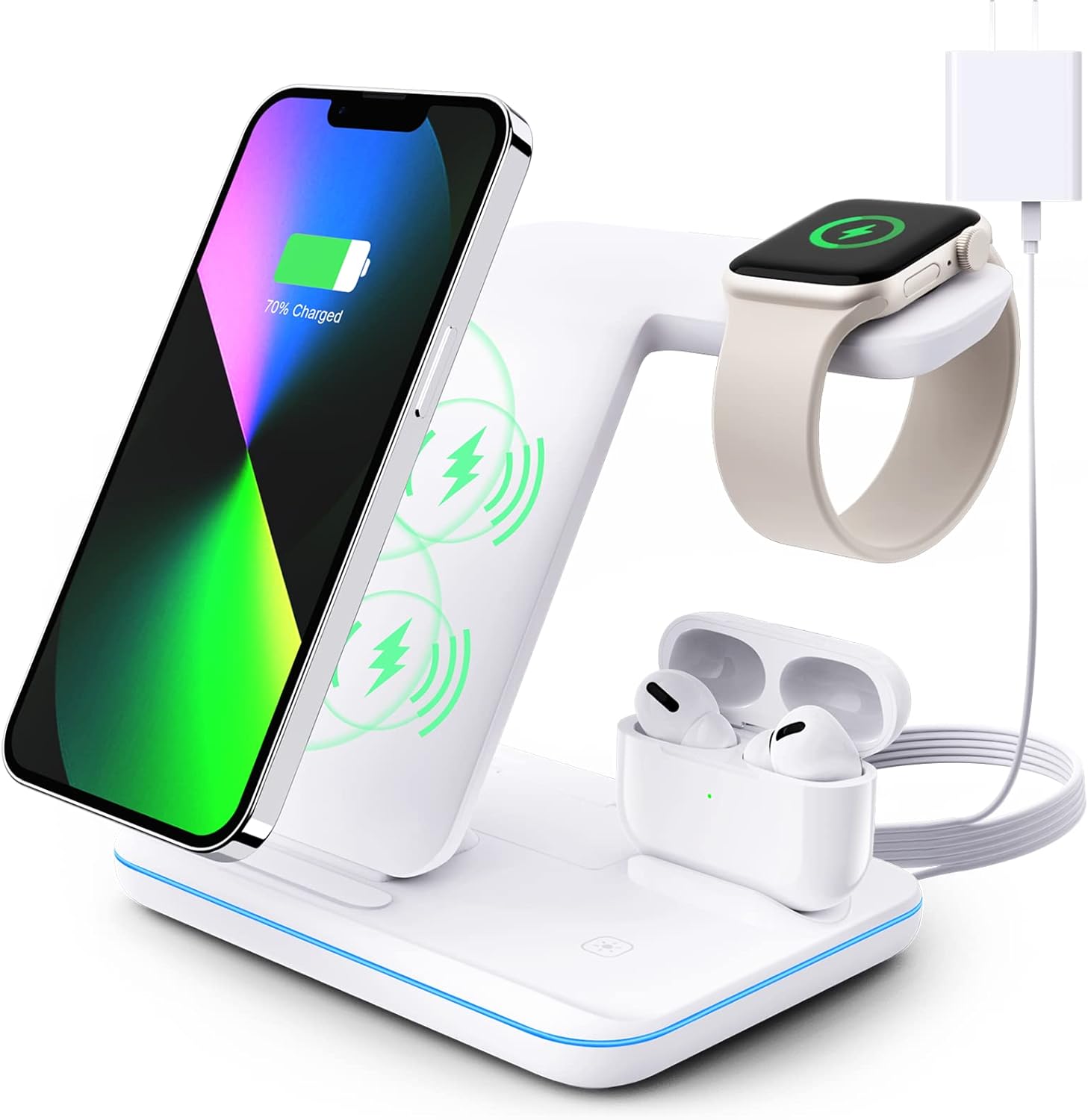 • شاحن لاسلكي، قاعدة شحن لاسلكية 3 في 1