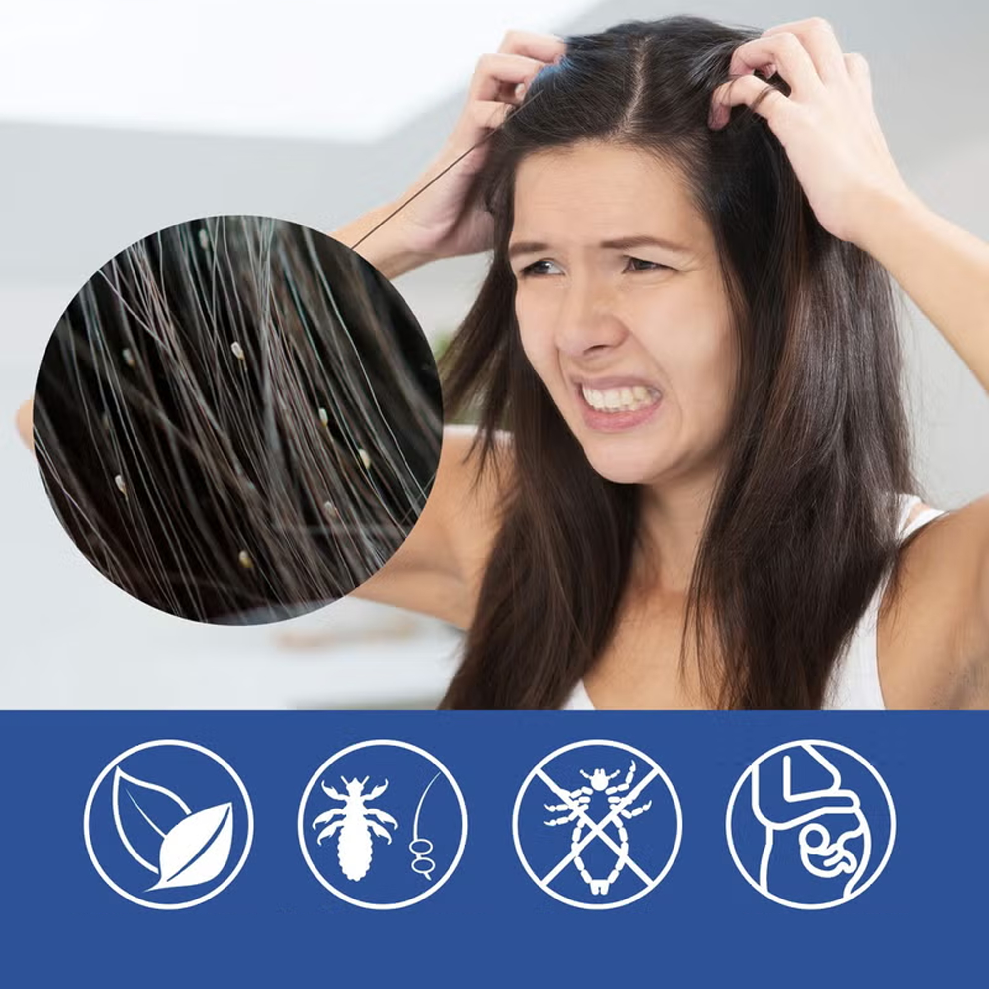 مشط إزالة القمل الكهربائي+بخاخ علاج فعال للقمل امن للاطفال والكبار