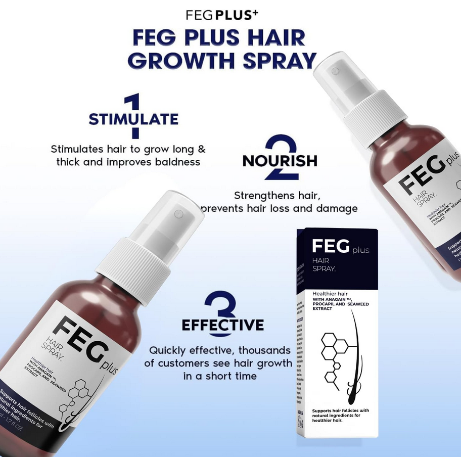 FEG Plus بخاخ لتحسين نمو الشعر ومنع التساقط