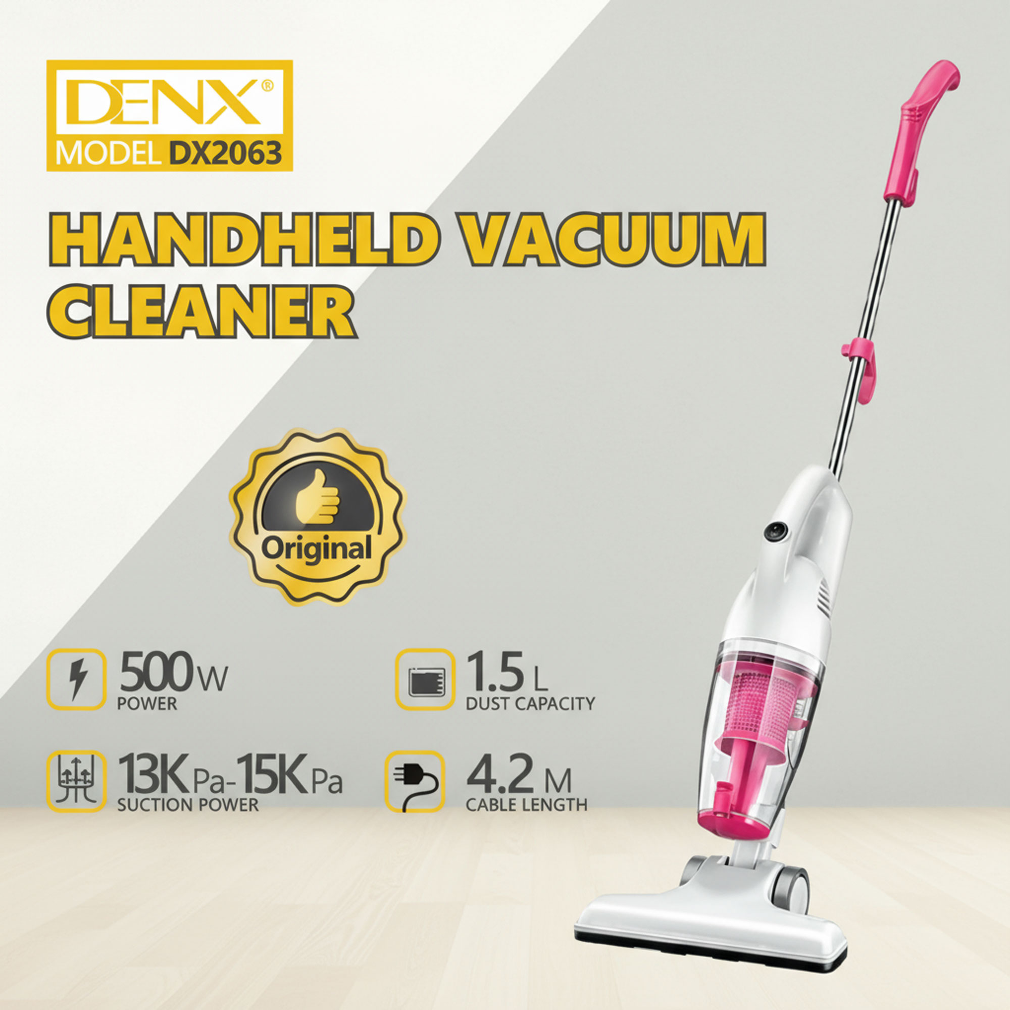 مكنسة Denx لا سلكية بضمان عامين