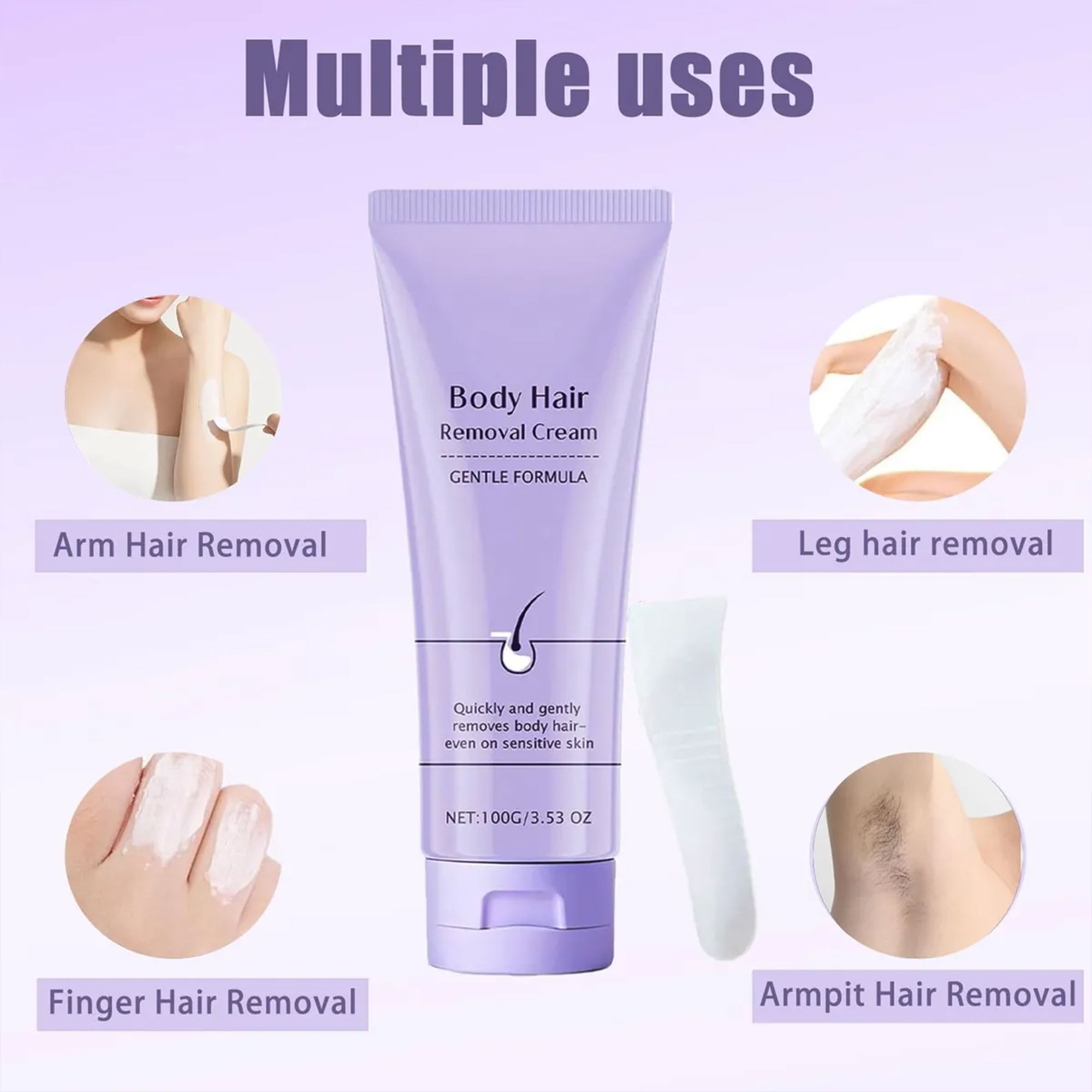 كريم إزالة الشعر والعناية بالبشرة فعّال وبدون ألم (نساء ورجال)