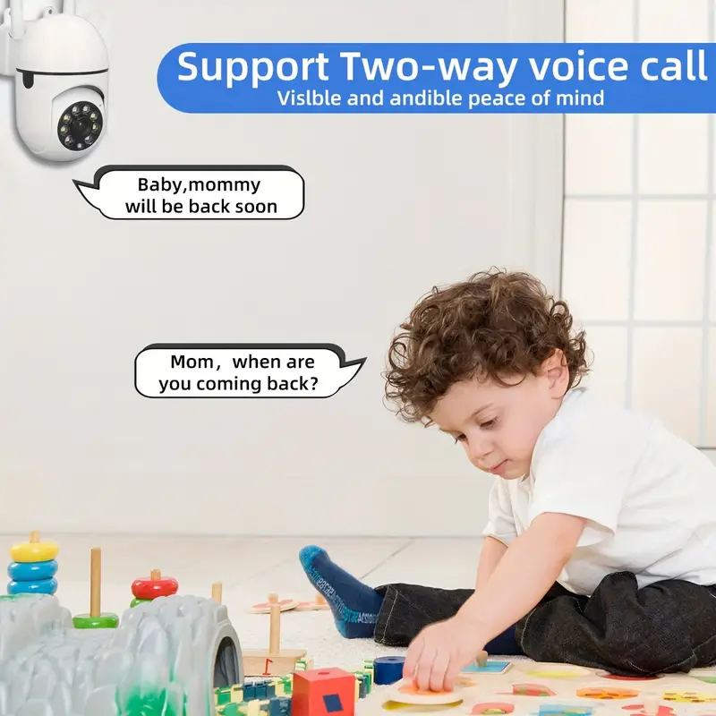 • كاميرا مراقبة لاسلكية بدقة 1080 مع رؤية ليلية وتتبع حركة