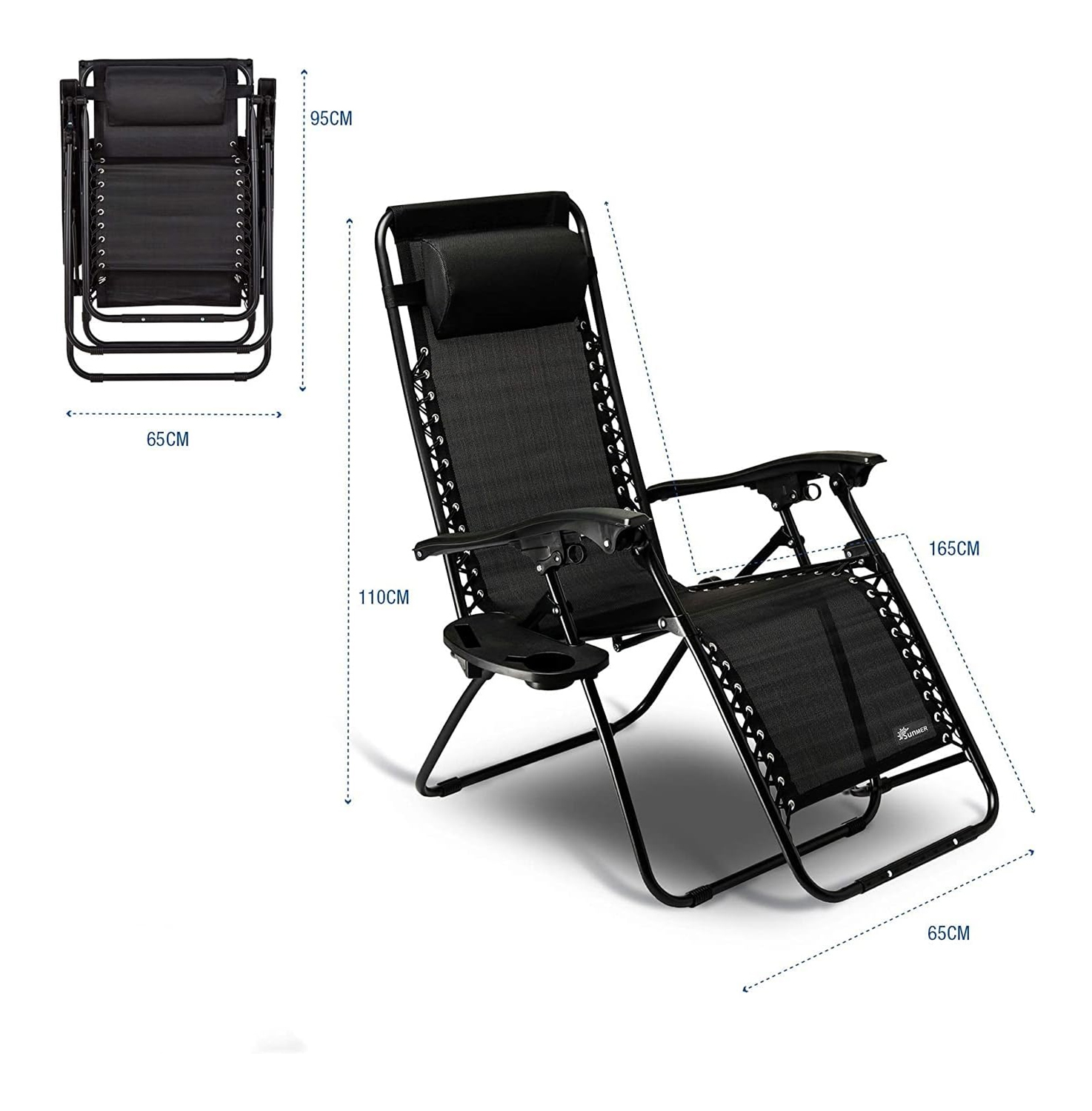 كرسي و سرير الحديقة المريح بمسند قابل للطى