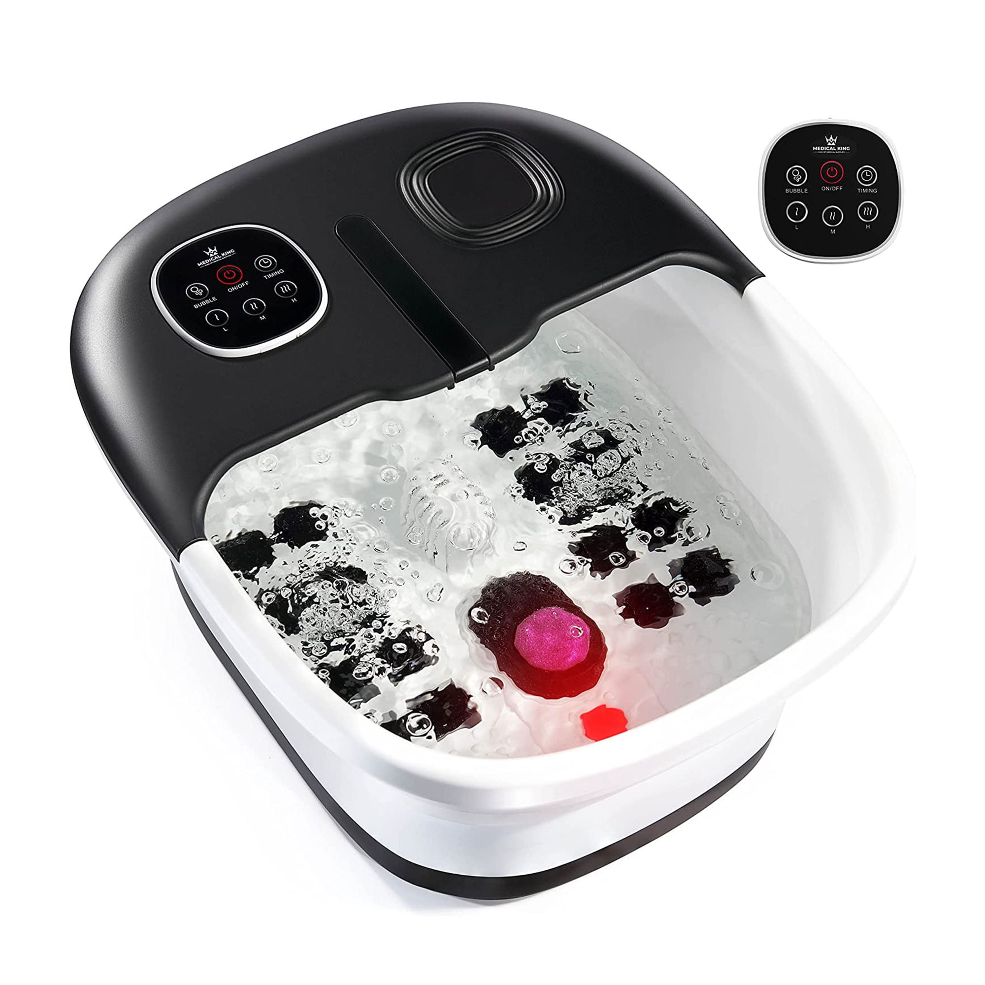 جهاز سبا القدم المنزلي القابل للطي بالتدفئة والفقاعات والمساج