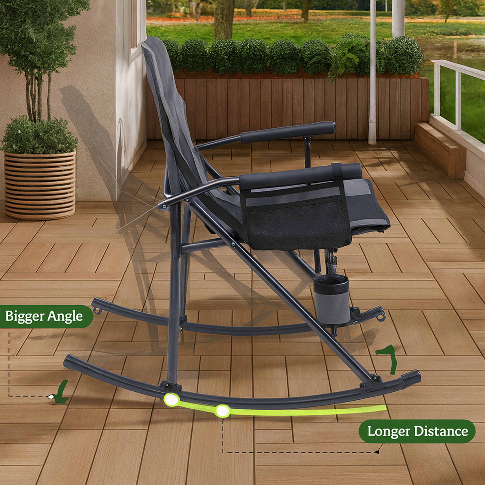 كرسي تخييم هزاز محمول 2 في 1