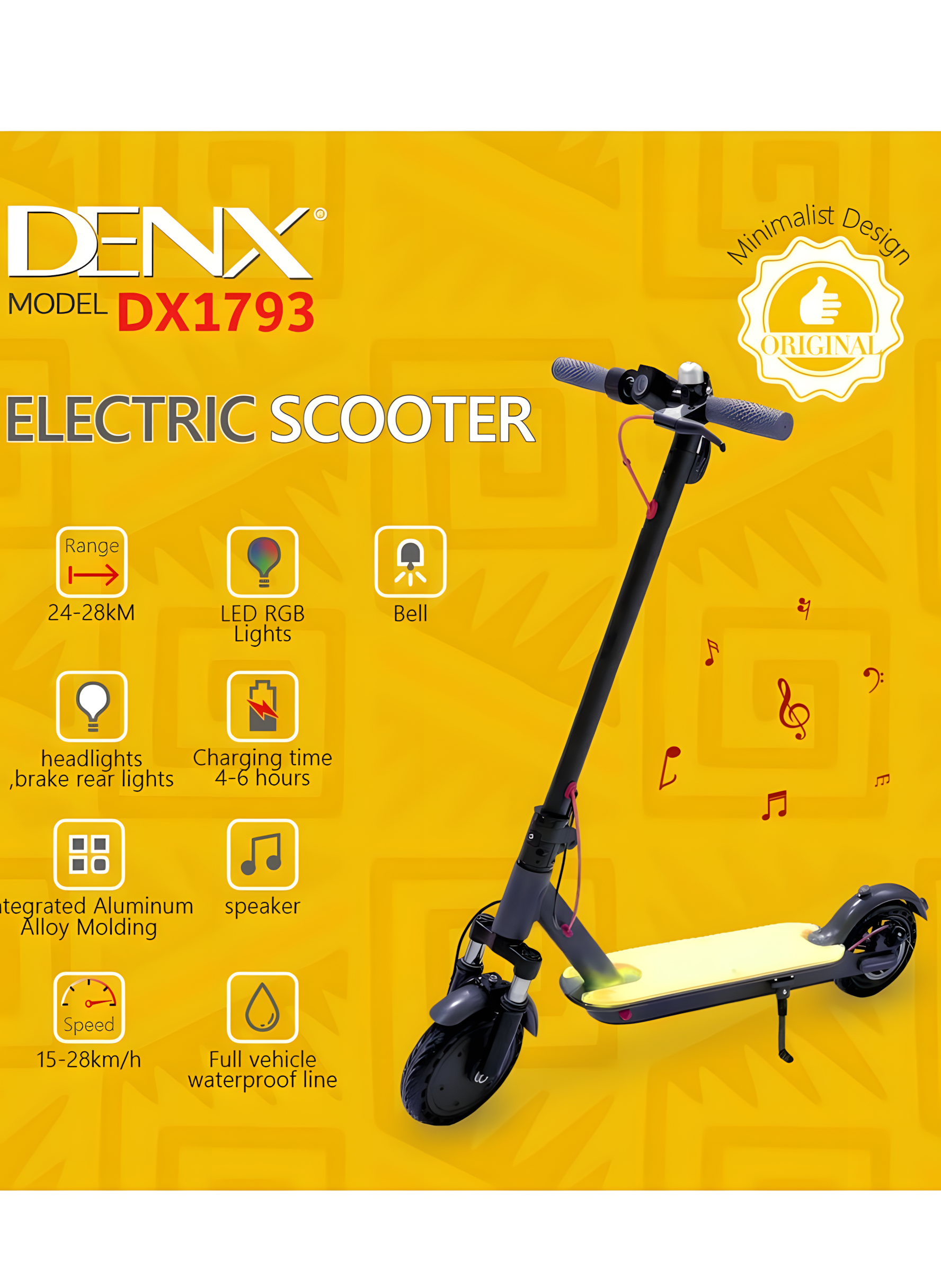 • سكوتر كهربائي DENX - DX1793 ضمان عام