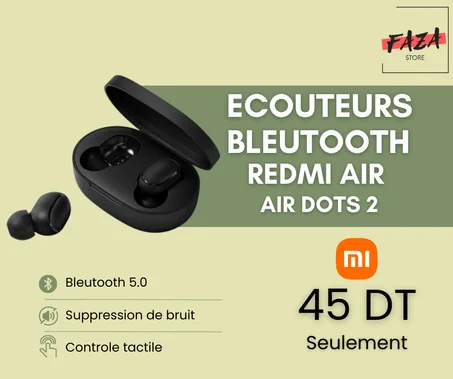 ÉCOUTEURS XIAOMI REDMI AIRDOTS 2 NOIR