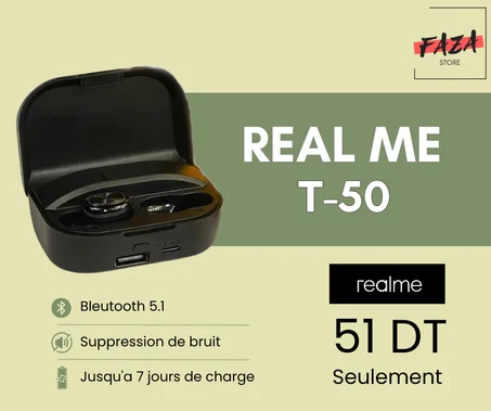 ECOUTEURS BLEUTOOTH REAL ME T 50