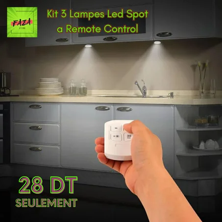 Kit 3 Lampes Led Spot  a Remote Control