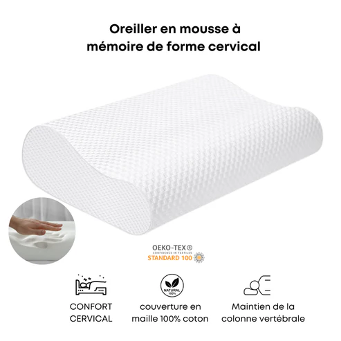 Oreiller mémoire de forme Cervical