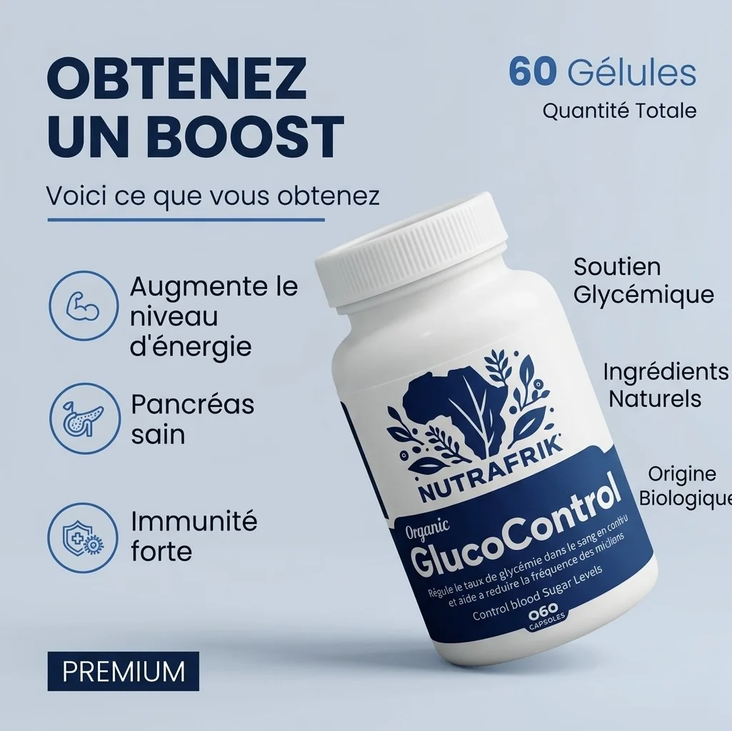 GLUCO CONTROL NUTRAFRIK  Aidez à gérer votre diabète et à stabiliser naturellement votre glycémie fluctuante grâce