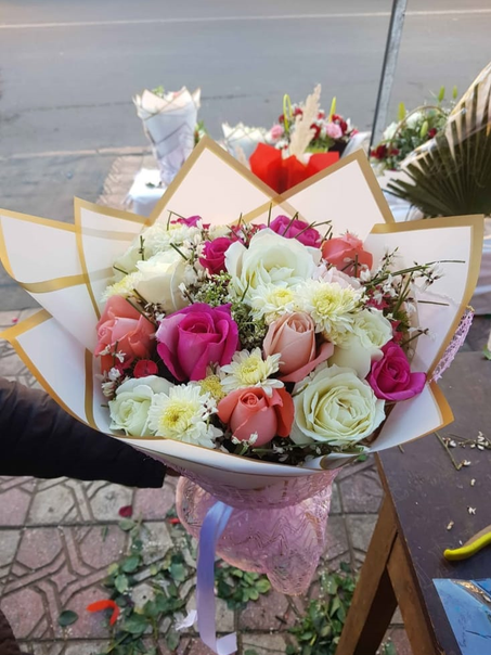 Bouquet de roses mixte