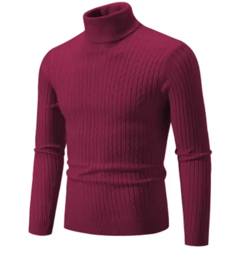 جديد الرجال سترة عالية الرقبة بلون البلوز محبوك الدافئة عادية الياقة المدورة البلوز الصوفية رجالي الشتاء في الهواء الطلق القمم