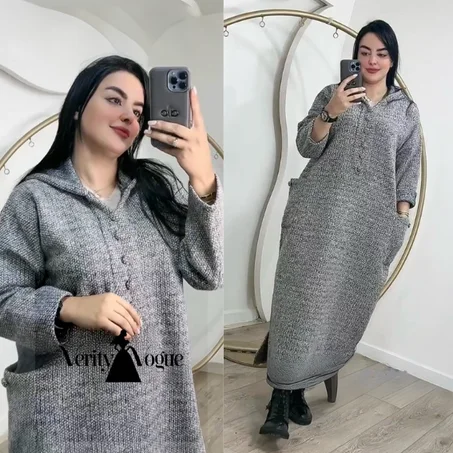 ✨ جلابة جَبَلية… دفء وأناقة فهاد البرد!