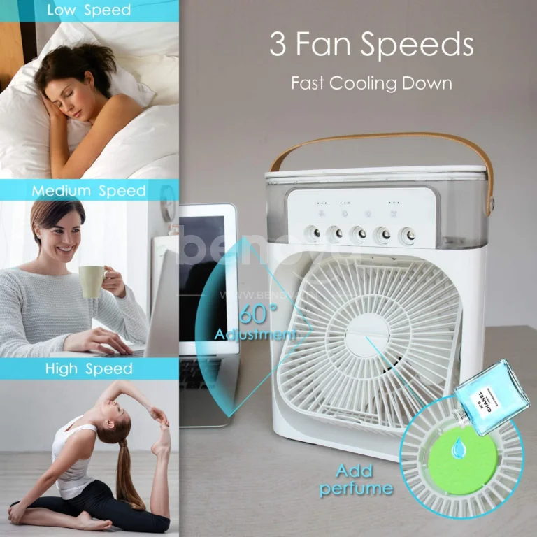 4 en 1 mini climatiseur portable par évaporation avec lumière LED 7
