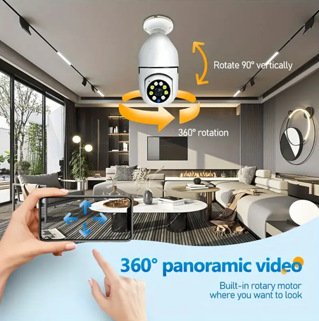 Ampoule de Caméra  WiFi  360°  FHD 1080