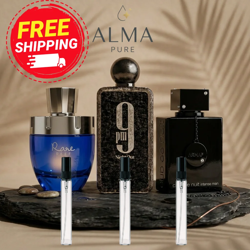 Pack Discovery Best-Sellers - 3 Decants Parfums (9PM, Club de Nuit, Rare Reef)