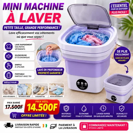 ✨ Mini Machine à Laver Pliable & Portable 😍