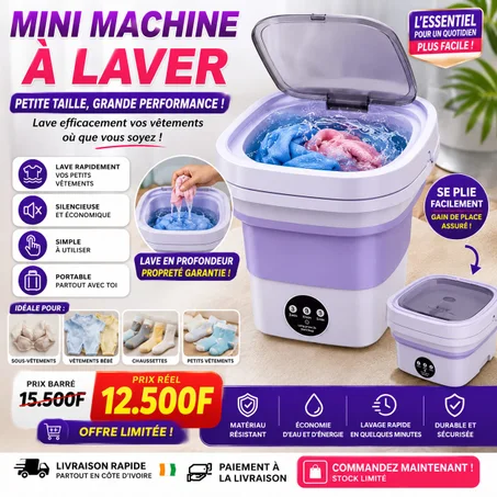 ✨ Mini Machine à Laver Pliable & Portable 😍