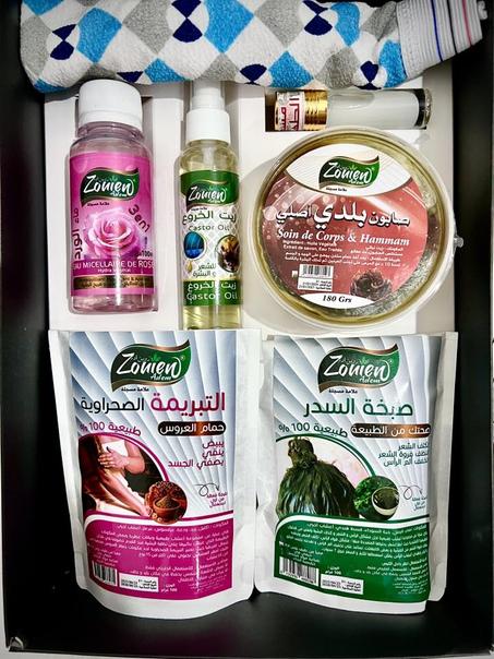 باك حمام 🛁 العروس متكون من 7قطع التوصيل مجاني 🚚✅صبخة السدر تكثف الشعر  تنظف فروة الشعر وتخفف ألم الرأس بخبرة سعودية ✅