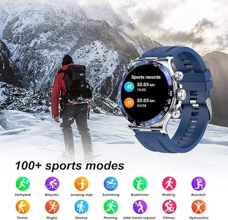 ساعة ذكية للرجال والنساء من بوستبو الرد - اجراء المكالمات لياقة بدنية 1.39 انش مقاومة للماء بتصنيف IP67 لمراقبة درجة الحرارة وضغط الدم ومراقبة السعرات الحرارية والنوم وعداد الخطوات ازرق