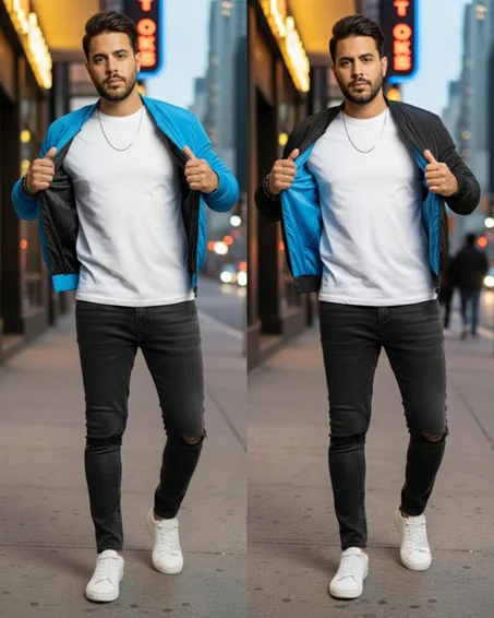 Jacket 2 Faces🔥جاكيت رجالي بوجهين: الحل الذكي باش تبدّل لوكك ف أي لحظة🔥