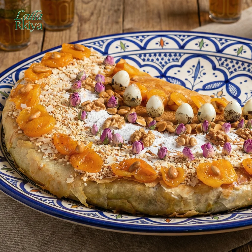 بسطيلة نص نص الملكية دجاج وفواكه البحر  | Pastilla Royale Mixte (Poulet & Fruits de Mer)