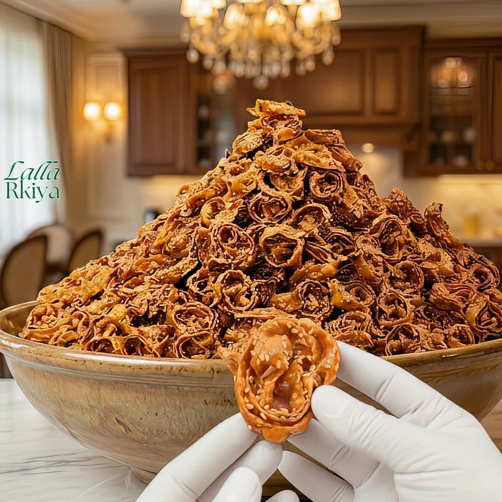 شباكية لالة رقية (باللوز والزنجلان) | Chebakia Prestige aux Amandes (Praliné)