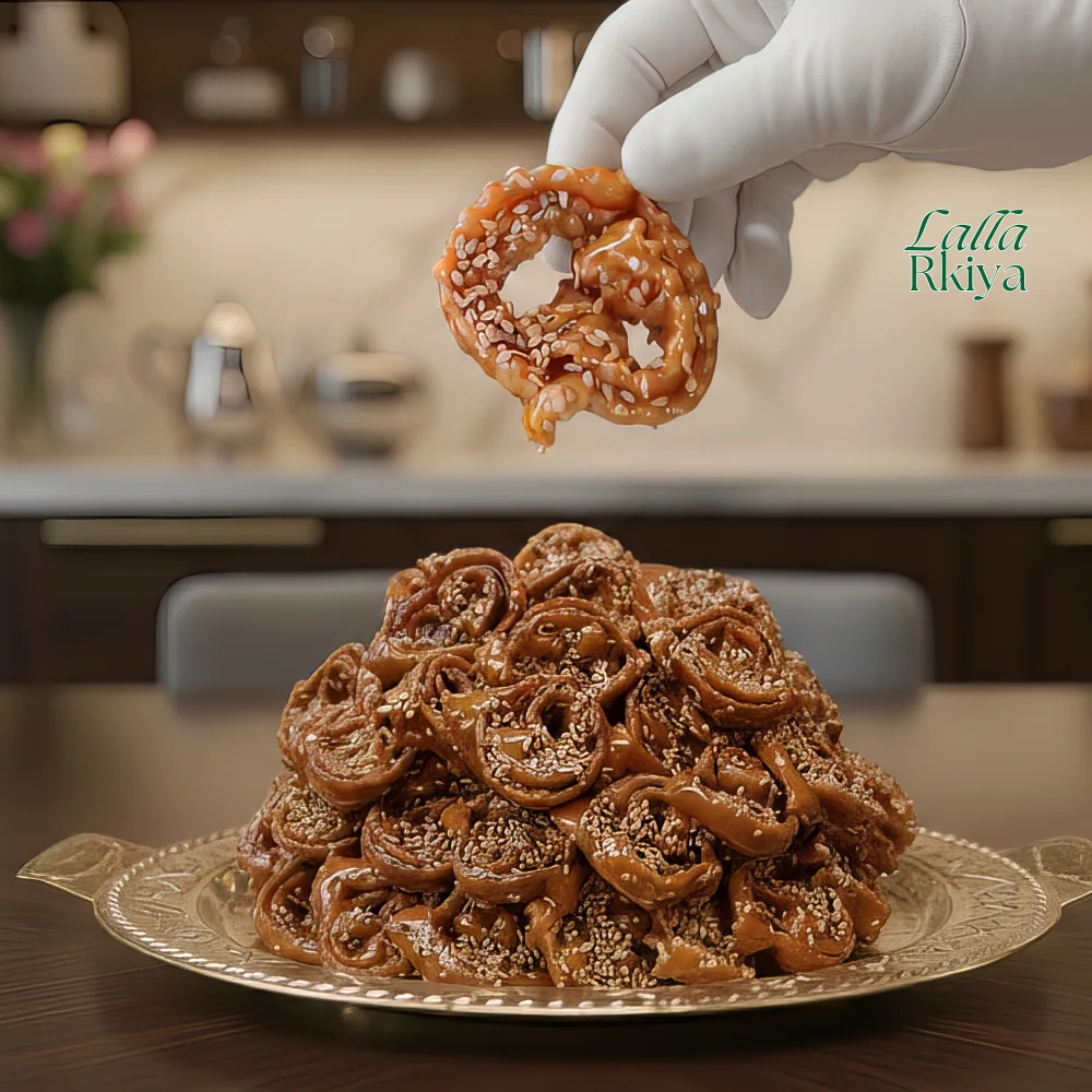 شباكية لالة رقية (باللوز والزنجلان) | Chebakia Prestige aux Amandes (Praliné)