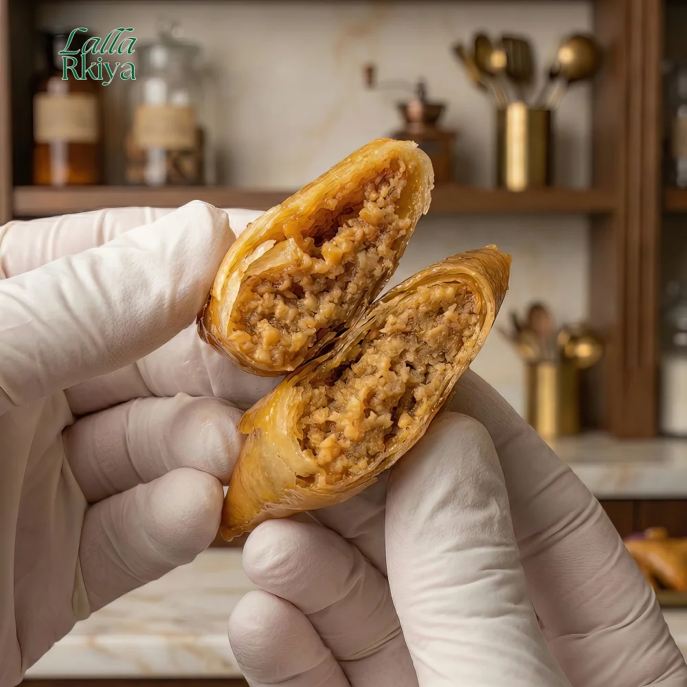 بريوات لالة رقية (هموية باللوز) | Briouates Signature (Amandes & Feuilletage Filo)