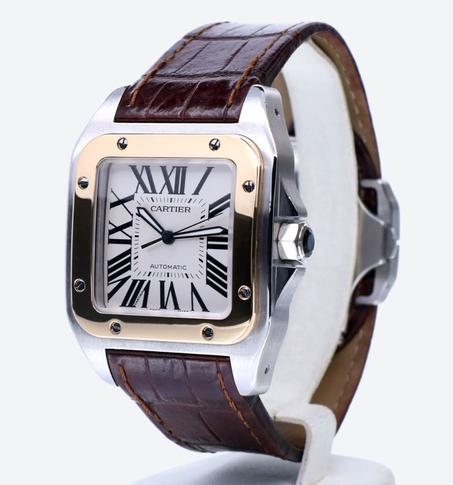 CARTIER SANTOS CUIR BRUN